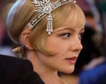 Great Gatsby Headband, Art Deco Headband, Art Nouveau Headband, Flapper 1920s Headband, Downton Abbey Headband, Bridal Flapper Headband