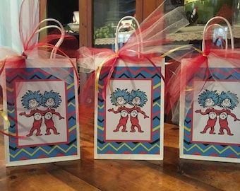 Dr Seuss Inspired Cat in the Hat Party Favor Bags