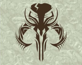 Star Wars Mandalorian Tribal Skull Symbol/ Star Wars geek/ Mandalorian Star Wars Decal/ Mandalorian Sticker/ Star Wars Car Decal / Car Decal