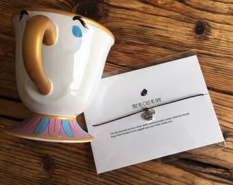 Tale as Old as Time / Beauty and the Beast / Disney Inspired Wish Bracelet / Disney Princess / Mrs Potts and Chip / Princess Belle