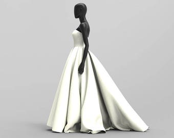 Custom Sweetheart Neckline Ball Gown using Bridal Satin ( Prom/Wedding/Red Carpet )
