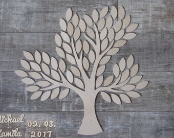 Wedding tree - guestbook wedding wedding tree wooden personalized type 10