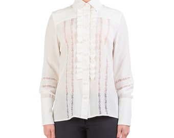 Shirt in crepe de chine, handmade PIECE size (it 42 - eu 38 - uk 10 - us 6) PROMOTIONAL PRICE