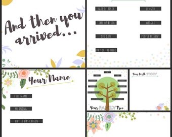 Baby Memory Book – Editable Digital Baby Journal, Guilt-Free Baby Book, Pregnancy + Baby Milestones and Memories, Keepsake / PDF Printables