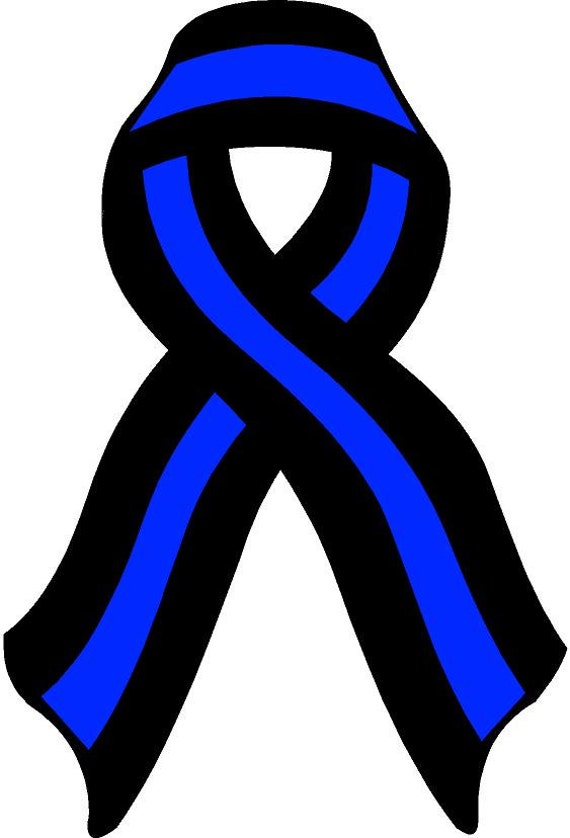 4 Thin Blue Line Ribbon Decal Police Law Enforcement