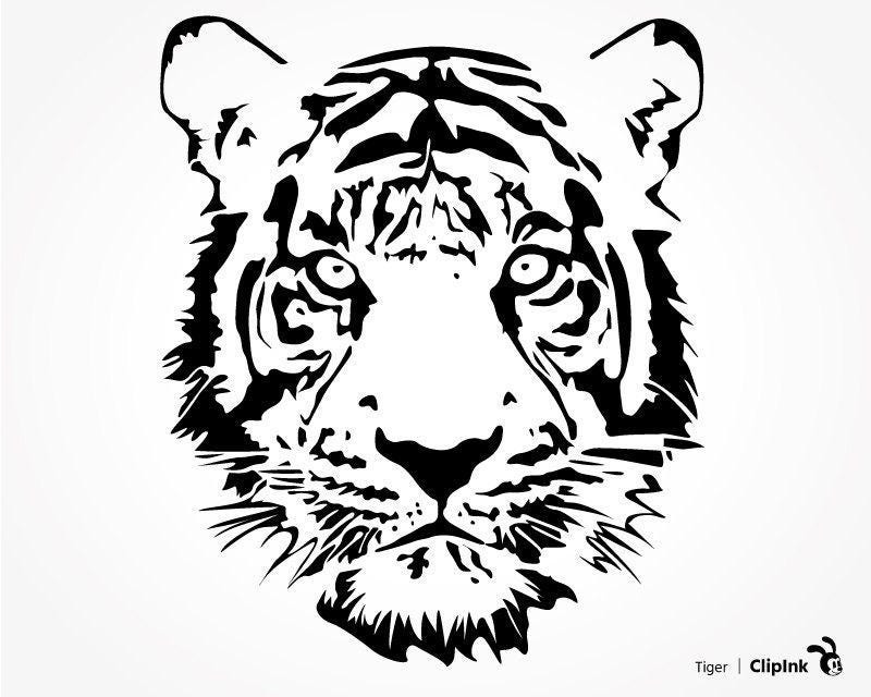 Download Tiger svg tiger clipart asian animal silhouette tiger face