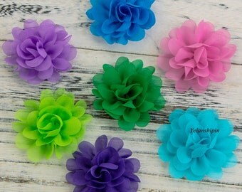 5CM Wholesale Chic Mini Soft Chiffon Flowers For Girls Headbands High Quality Fabric Flower For Hair Accessories
