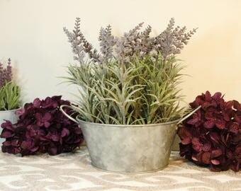 Galvanized Tin, Lavender, Lavender tin, Galvanized bucket,Metal bucket,Lavender centerpiece,lavender flowers,Farmhouse bucket,Farmhouse pail