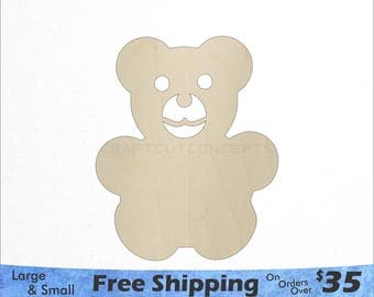 wood teddy bear cutout