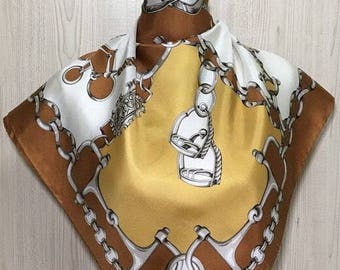 Free post Authentic Tie rack silk scarf (34"x35") T 242