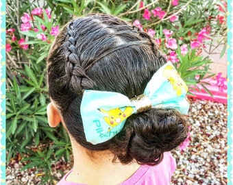 Pokemon Gifts, Pikachu, Gift for Her, Gift for Girl, Pokemon Fabric, Pokemongo, Pokemon Bow, Pikachu Cosplay, Cosplay, Game Hair Accessory