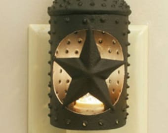 Night Light Star Lantern - Rustic Barn Bronze