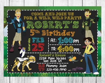 Wild Kratts Invitation, Wild Kratts Birthday, Wild Kratts Invite, Wild Kratts Party, Wild Kratts Printable, Wild Kratts Custom, Card, Evite