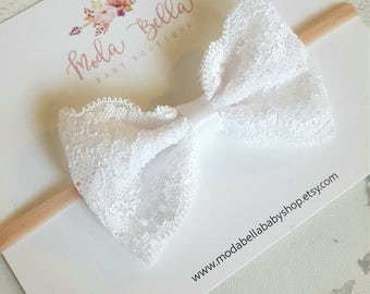 Baby Headband, Baby Bows, Bows, Hair Bows, Hair Accessories, Newborn Headband, Infant Headbands, Baby Girl Headbands, Lace Bow