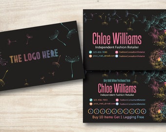 Chalkboard Dandelion Business Card//LulaRoe Business Card//Punch Card
