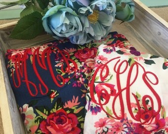 Cotton floral bridesmaid robes set of 6, bridesmaid gifts, getting ready outfits, bridal pajamas, maid of honor gift, bridal party robes