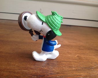Vintage plastic snoopy figure dressed as Sherlock Holmes 1966