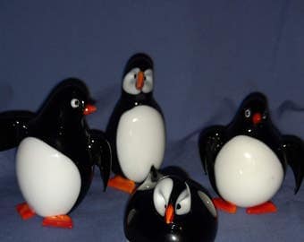 glass puffin figurine