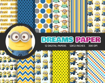 Minions - Digital Paper + Free Clipart