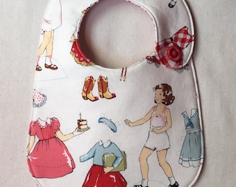 Vintage Paper Dolls Infant Bib