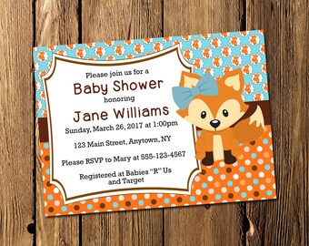 Printable Fox Baby Boy Shower Thank You Tags Instant
