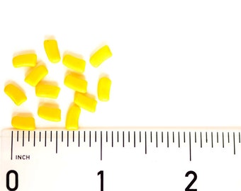 Vintage Rectangle Bright Yellow Opaque Cabochon