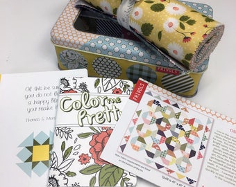 SALE 50% Off Moda Frivol 9 Little Miss Sunshine Fabric Quilting Mini Quilt Kit 41" x 41" Lella Boutique