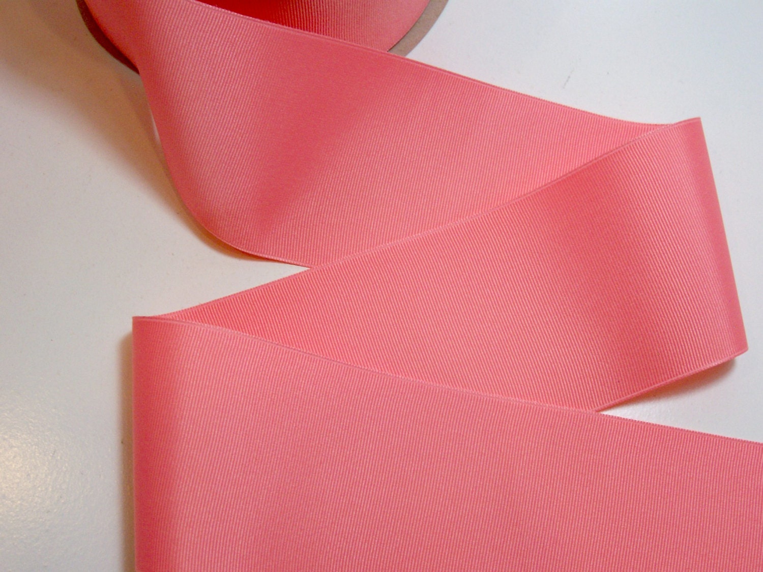 Wide Coral Ribbon Offray Dark Coral Grosgrain Ribbon 3 inches