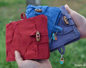 Circular knitting needle case to go customizable circular needle organizer in woven cotton linen