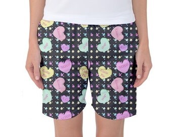 Conversation  Heart Shorts, Kawaii Shorts, Pastel Shorts