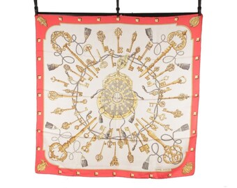 Authentic HERMES PARIS Vintage Silk Scarf LES cles 1965 by cathy latham