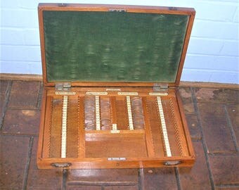 Antique Vintage Wood Wooden Box Antique Vintage Optical Lens Box Wooden Lens Case