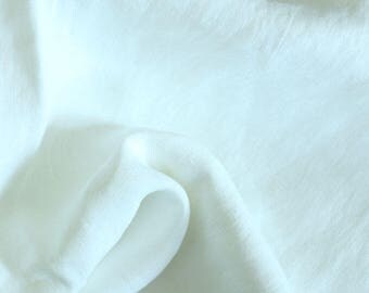 Extra wide linen fabric 100% pure flax cloth stone washed soft linen medium weight width 110 inch White / Ivory Eco Friendly DIY