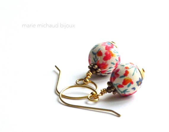 Liberty earrings,Cute earrings, Colorful earrings, Summer earrings, Flower earrings,Liberty jewelry,Summer jewelry,Liberty,Colorful jewelry