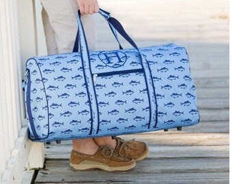 boys duffle bag , shark fin duffle bag , monogrammed duffle bag , personalized duffle bag , kids travel bag , kids camp bag
