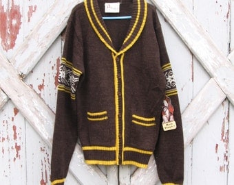 Hush Puppies 1970's boy's cardigan NWT L