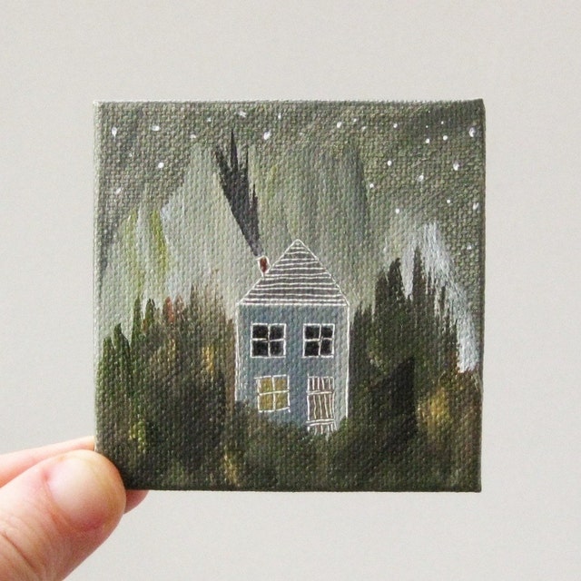 tiny original artworks by ohchalet on Etsy