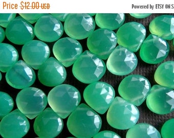 SALE Chrysoprase Chalcedony faceted heart briolette