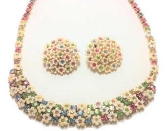 Vintage Leru Necklace Two Set Earrings Wear Repair