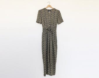 Vintage 1990s Molly Malloy Short Sleeve Floral Jumpsuit - M