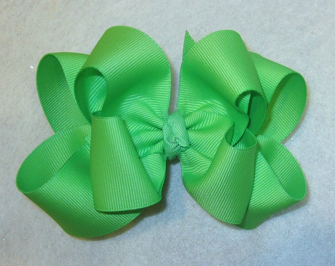 Girls hair bows, Double layer bow, Girls Hairbows, Mint Green Bow, Large hairbows, big bow, 4 5 inch hairbows, stacked bow, Green HairBows