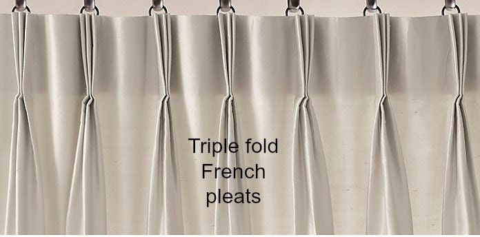 Triple pinch pleat designer drapes solid color linen sold