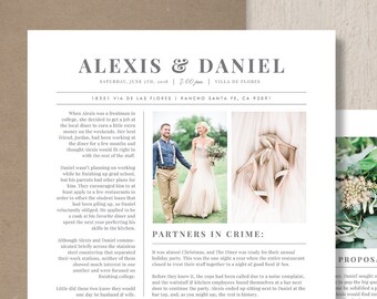 Photography Marketing - Wedding Newspaper Template - Magazine Style Template for Photographers - Wedding Word Search - Photoshop Templates