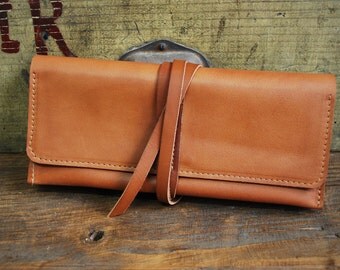 Compagnon, porte feuille, porte monnaie cuir vachette cognac