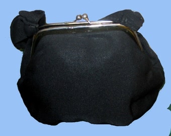 Super cute 1930's Black Satin Bag for day or evening wear