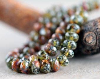 4x7mm Picasso Faceted Rondelle Beads, Czech Glass Beads, Fire Polished beads, Glass Gemstone Cut Donuts (50pcs) NEW