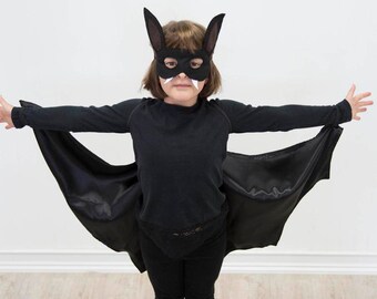 Children's Satin Black Bat Wings - Handmade, Halloween, Dress Up, Costume