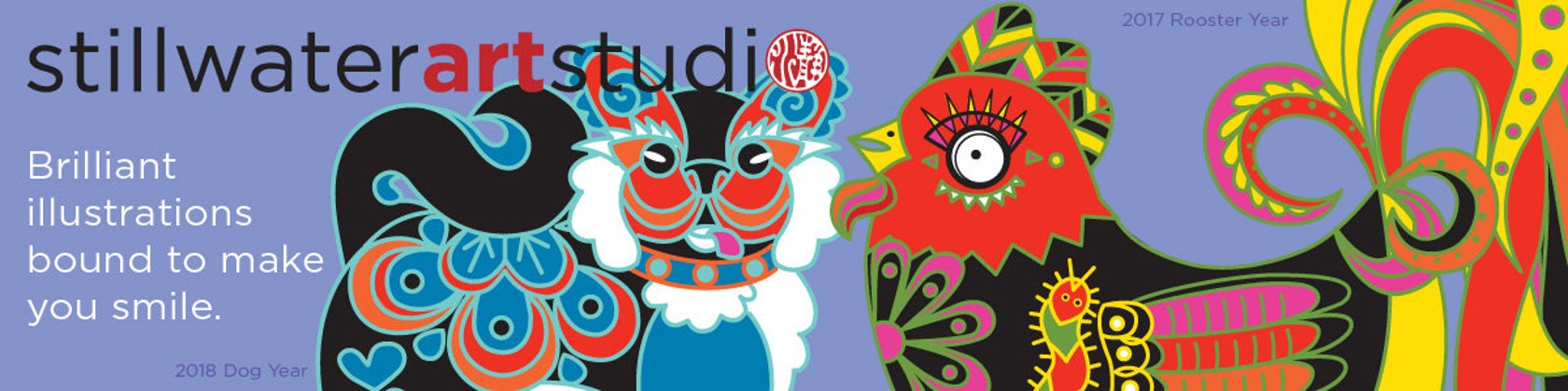 Chinese New Year Animals Illustrated Cards by stillwaterartstudio