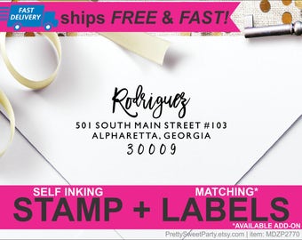 Return Address Self Inking Stamp , Custom Stamp, Wedding Address Stamp, Return Address Labels, Personalized RSVP Address Stamp MDZP2770