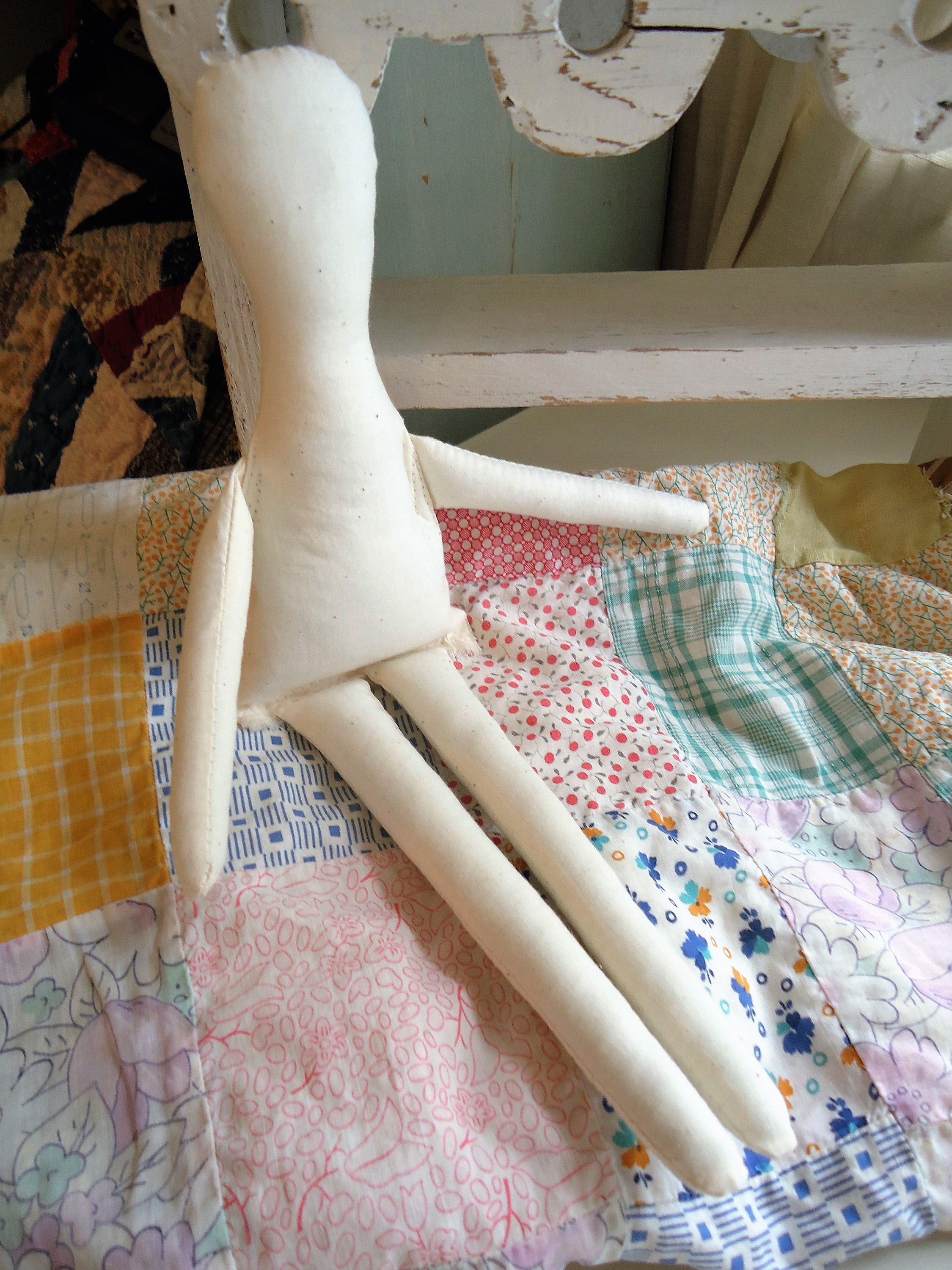 1 Primitive 14 Muslin cloth rag Doll Body formcraft